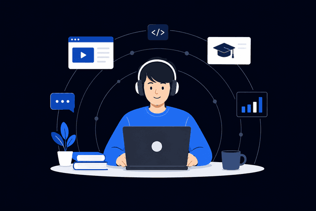 Student learning online